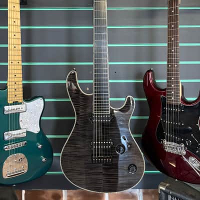 Mayones Regius 7M Baritone 2012 Translucent Graphite Gloss 7 String Guitar image 3
