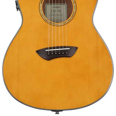 Yamaha CSF-TA TransAcoustic Parlor Guitar - Vintage Natural Gloss image 2