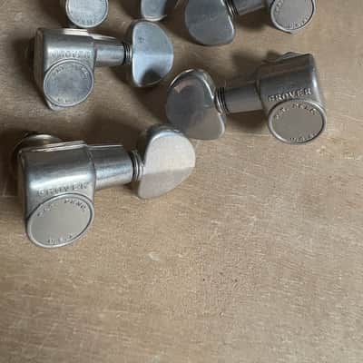 Grover Patent Pending USA 3 by 3 tuning pegs 1960s - Nickel image 5