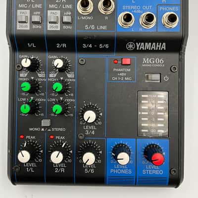 Yamaha MG06X 6 Channel Analog Mixer 2017 - Present - Black image 2