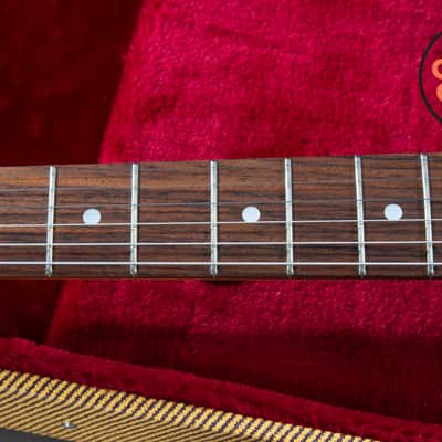 1995 Fender Japan MIJ MG69 '69 Mustang Vintage White FujiGen Tweed HSC image 4