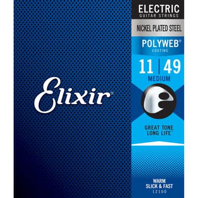 Elixir 12100 Polyweb Electric Guitar Strings - Medium (11-49)