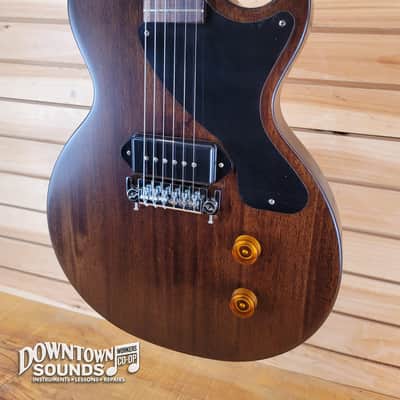 Gibson Charlie Starr Les Paul Junior with Historic LPJ "Gator Skin" Hard Case - Dark Walnut image 3