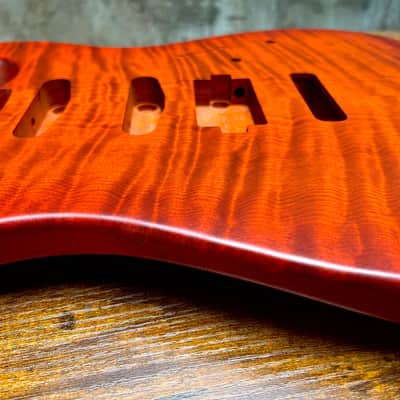 Warmtone CG Hss Strat Style Guitar Body Flamed Maple “Eclipse” 4.1lbs image 3