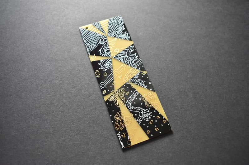9HP Eurorack Blank Panel with artwork by Isn'tses. 3U, Black & Gold Modular Blind Panel, PCB Art, Eurorack Accessories image 1