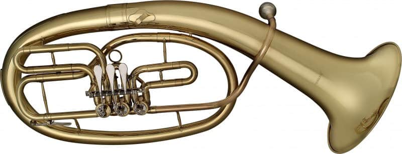 Levante Stagg Bb Baritone Horn 3 Rotary Valve W Case Gold Lacquer - Leadpipe In Gold Brass 2 Year Warranty image 1