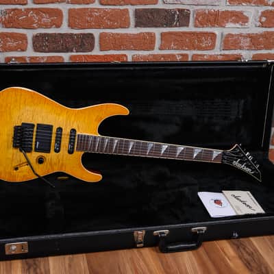 Jackson USA Custom Shop Soloist Archtop Flame Maple Top Transparent Amber 1989 w/OHSC image 2
