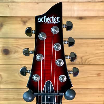Schecter Demon-7 Floyd Rose Electric Guitar, Crimson Red Burst image 2