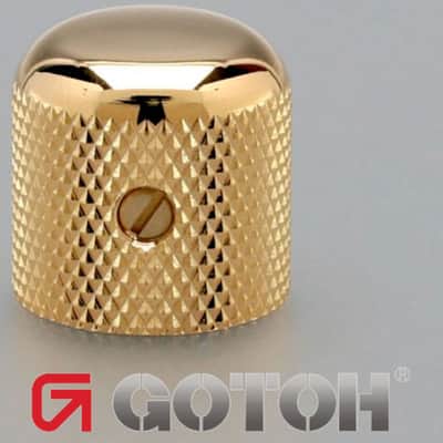 NEW (1) Gotoh VK1-18 - Control Knob DOME - Bass, Guitar, 6mm ID - METAL - GOLD image 1