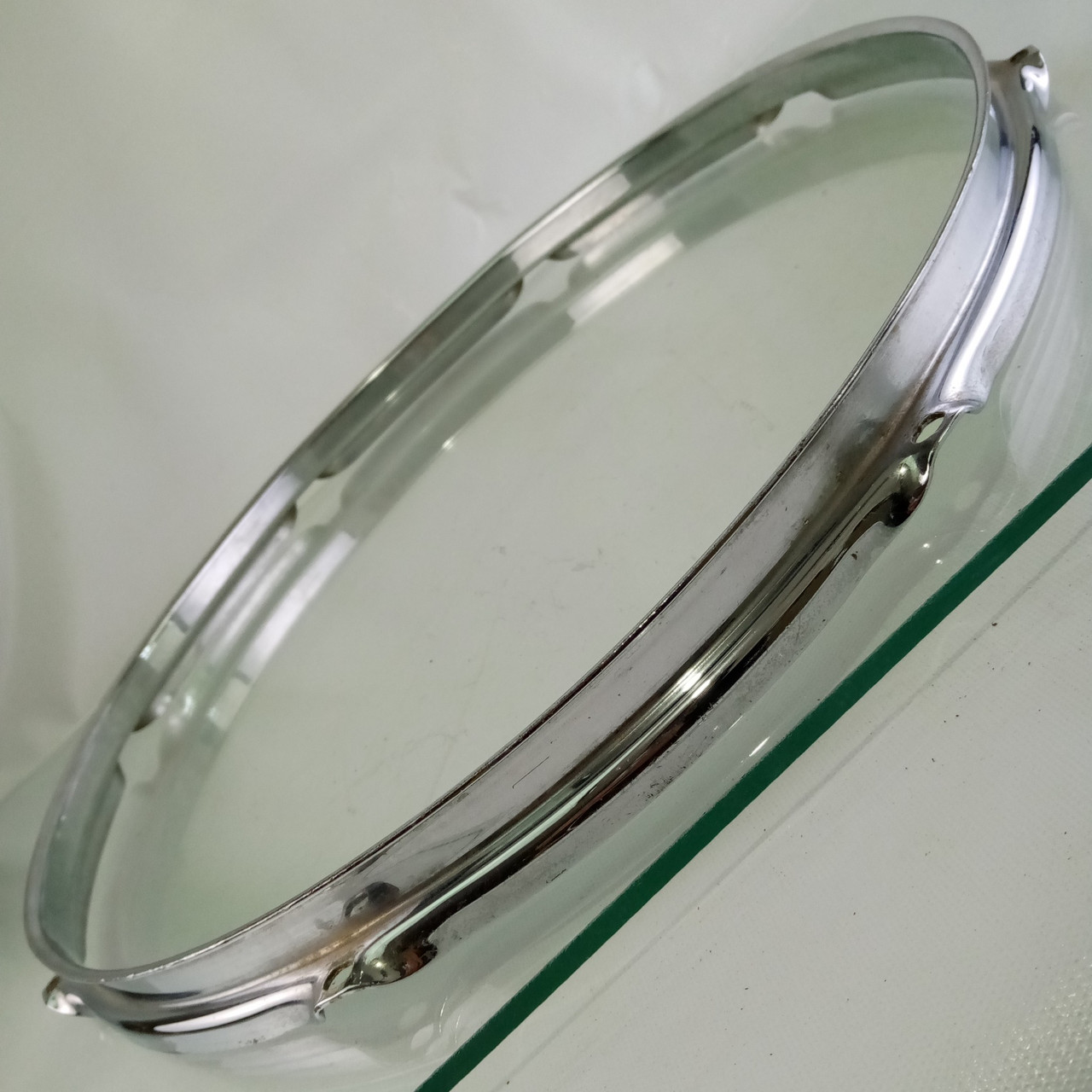 Ludwig 16"BRASS Floor Tom Drum Batter Rim/Hoop 8Lug Triple-Flange 60s Chrome COB — main photograph