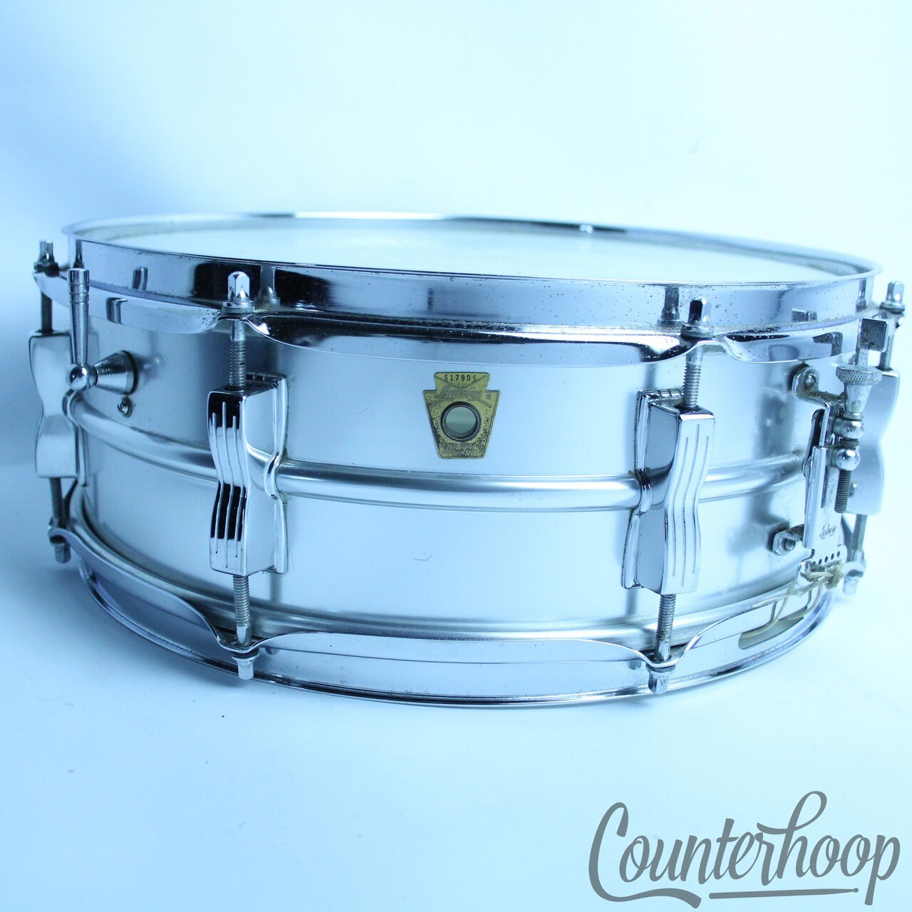 Ludwig 14x5"Acrolite Snare Drum#404 Aluminum Shell 8-Lug Chicago USA Vintage 60s — main photograph