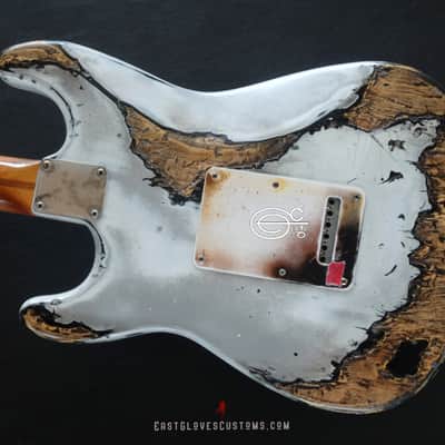 Fender Stratocaster 50th Anniversary White Marble Paisley Heavy Aged Relic by East Gloves Customs image 6