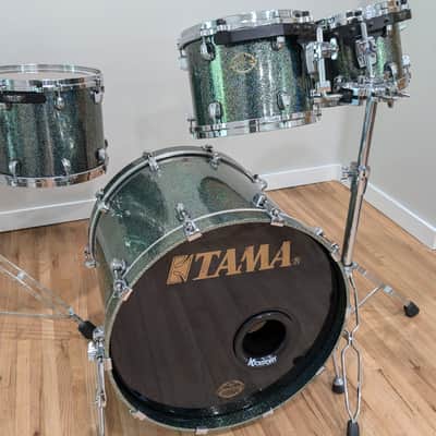 Tama Starclassic Maple 4 Piece Drum Set 1990s - RARE Blue Green Sparkle image 1