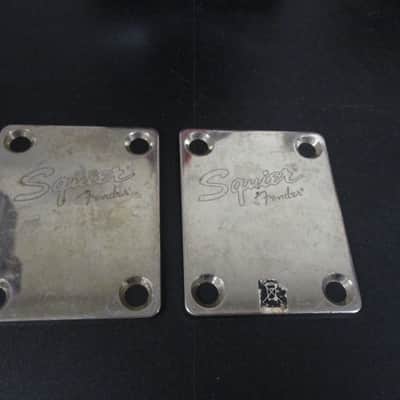 Squier Neck Plates-Lot Of 2/Standard Wear 1990s/2000s - Chrome image 4