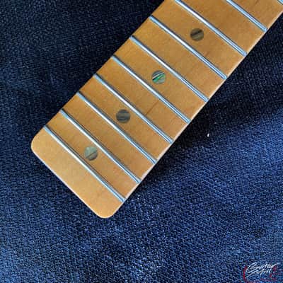 Guitar Mill T-Style Replacement Neck / 1 pc. Maple / Abalone Top Dots / Classic C / V.T. Satin / Closet Clean (#GIN-3896) image 5