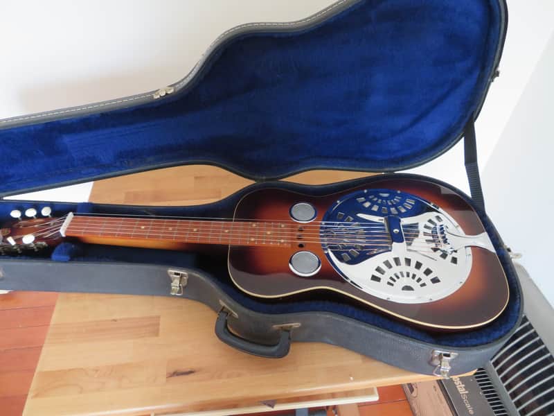 '79 Dobro model 60D square neck resonator guitar, original case, plus accessories image 1