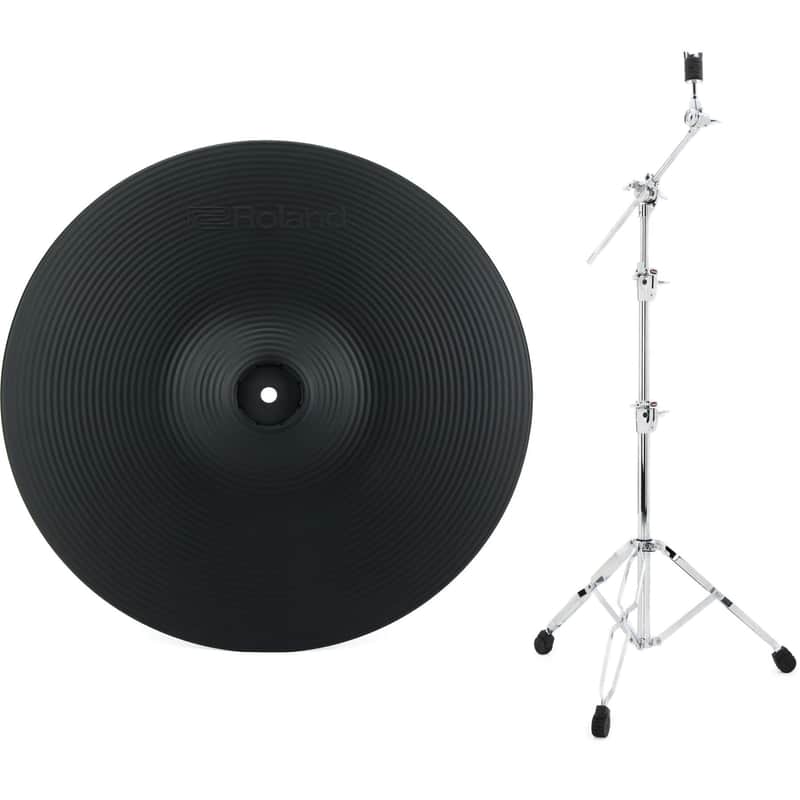 Roland CY-12C-T Thin Crash Cymbal Controller with Boom Stand image 1