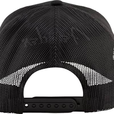 Fender Silver Thread Logo Snapback Trucker Hat Black image 3