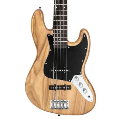 New Glarry Gjazz Electric 5 String Bass Guitar With Bag Neck Maple image 2