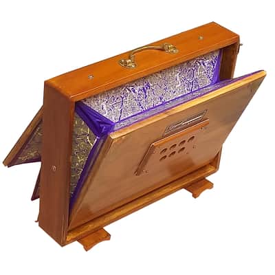 2 Octave Shruti Box Handmade Teak Wood Drone Instrument 440Hz With Gig Bag image 9