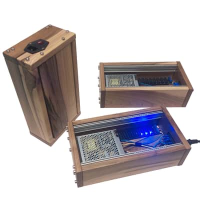 3U / 56hp Eurorack case LUNA • Rails + Threaded strips / Walnut / Powered image 12