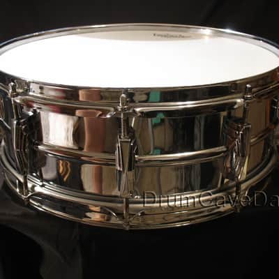 VINTAGE 1962-63 SUPER LUDWIG 400 5X14" COB (CHROME OVER BRASS) SNARE DRUM pre-LM400, COB HOOPS!!! image 4