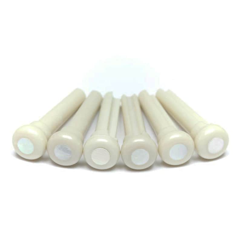 Graphtech TUSQ Presentation Bridge Pins - White w/ Mother of Pearl Dot image 1