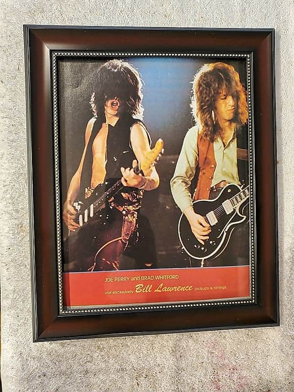1979 Bill Lawrence Color Promotional Ad Framed Aerosmith Joe Perry Brad Whitford Original image 1