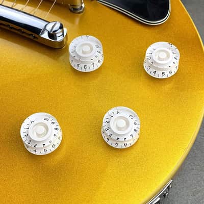 4pcs White Top Hat Guitar Knobs | Volume & Tone Speed Control Knob Set for LP-Style Electric Guitars | Split Shaft Replacement Parts image 2