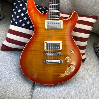 Cort M600 M Series Double Cutaway HH with Flame Maple Top 2002 - Cherry Burst Bild 9