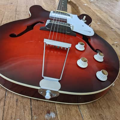 Harmony Rocket Vintage 1969 Red 335 Style Double Cutaway image 4