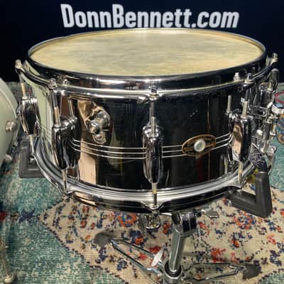 Slingerland - 1960s 6.5x14" Chrome over Brass Radio King – No. 142,  Niles Badge image 1