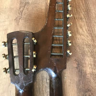 Harp Guitar Antique RARE Harp Guitar 1920s Brown image 8