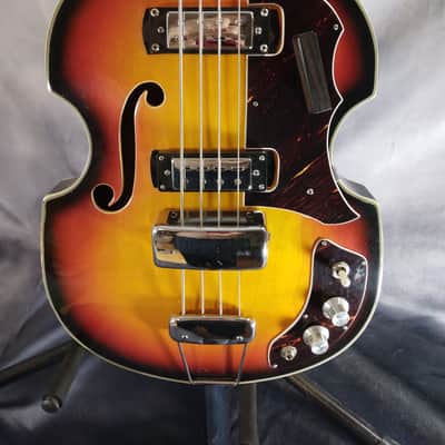 Sears Vintage 1960s Violin Bass Guitar Made in Japan 1960s Tobacco Burst image 4