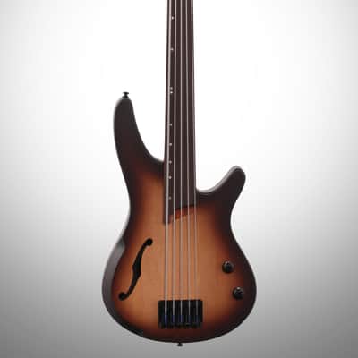 Ibanez SRH505 Bass Workshop Fretless Electric Bass, 5-String - Natural Brown Burst image 2