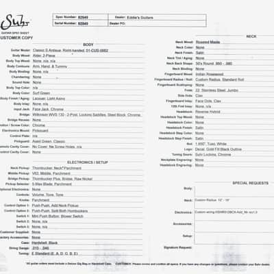 2024 - Suhr Classic S Antique Roasted - Surf Green image 16