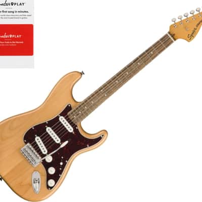Squier Classic Vibe '70s Stratocaster Electric Guitar, Laurel Fingerboard, Natural w/ Fender Play Card image 1