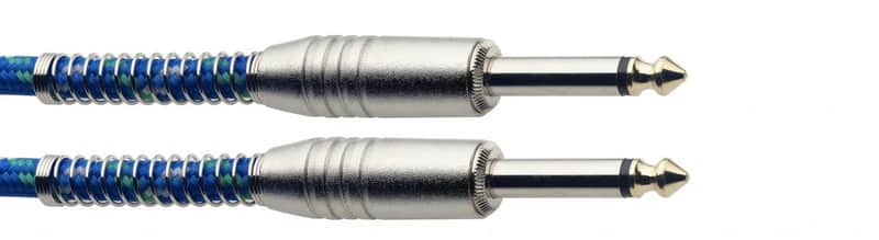 Stagg 20ft 1/4 Vintage Tweed Instrument Cable (Blue) SGC6VTBL image 1