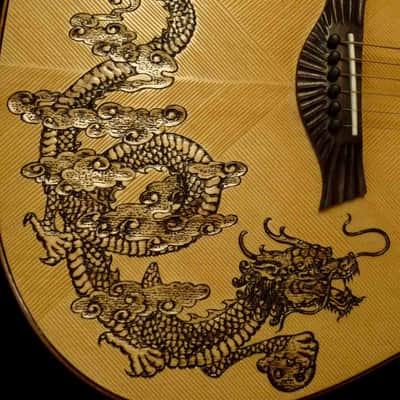 Acoustic Dreadnought Guitar Handmade by Blueberry Dragon Motif image 4