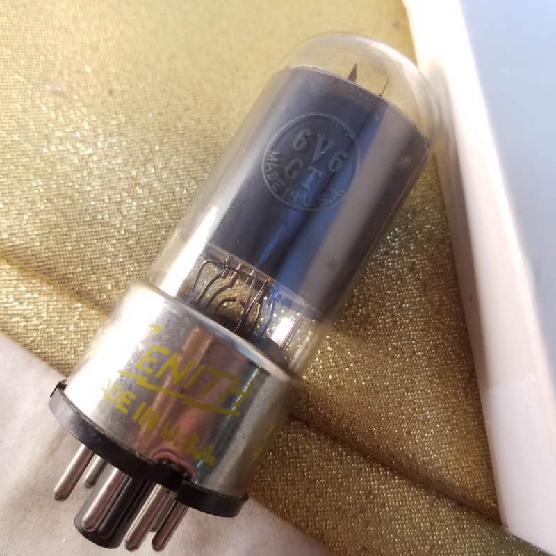 Raytheon etc. 6V6GT tNOS AT1000 TESTED Vacuum Tube greyglass metal base Beam Power 6V6 1940-1946 image 1