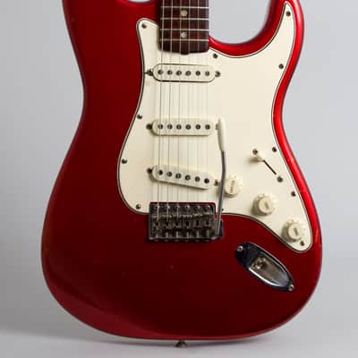 Fender Stratocaster Solid Body Electric Guitar (1966), ser. #110114, original black tolex hard shell case. image 3
