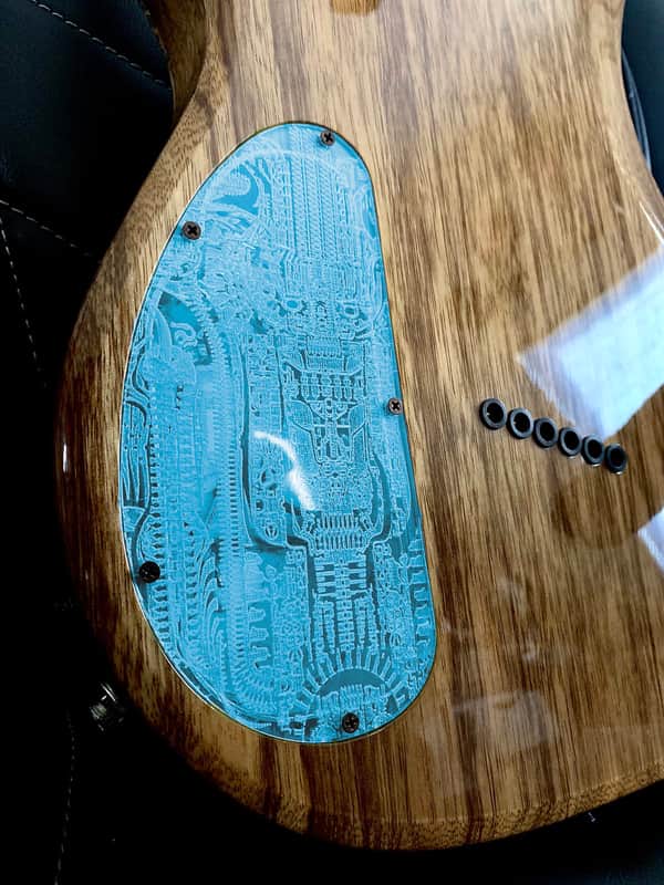 Forbidden Engravings Kiesel Cavity Cover Backplate - Giger FLOURESCENT SKY BLUE Edition image 1
