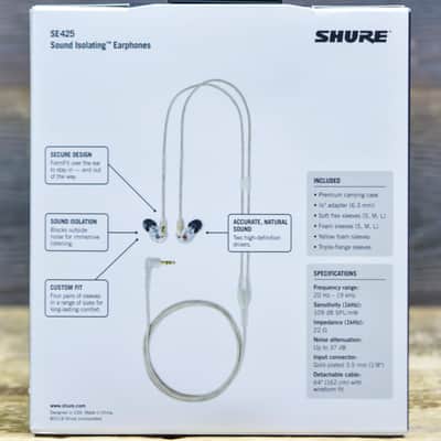 Shure SE425-CL Professional Sound Isolating Earphones High-Definition Drivers image 2