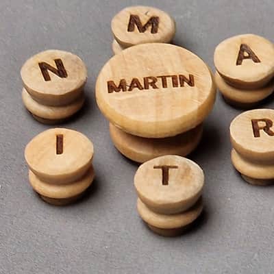 6 CHEVILLES guitare épingle - Bois buis lettres pleines - MARTIN - CUSTOM image 3