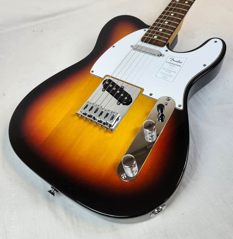 Fender Standard Telecaster Electric Guitar Laurel Fingerboard, White Pickguard, 3-Color Sunburst image 1