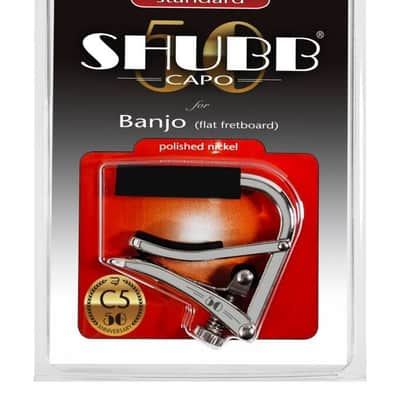 Shubb C5 Standard Banjo/Mandolin Capo, Polished Nickel, 1.5" Wide, Flat image 3