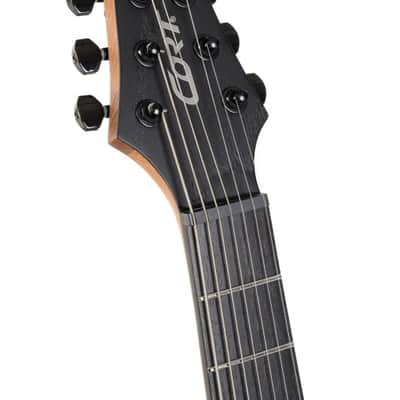 Cort KX707 KX Series 707 EverTune 7-String Electric Guitar. Open Pore Black DIRECT SHIP image 4