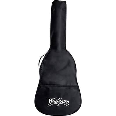 Washburn Dreadnought Mahogany Acoustic Guitar with Gigbag (WD100DLBK-U) image 3