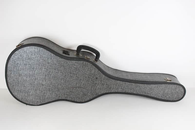 Vintage 1960s Parlor Guitar Case Silver and Black for Gibson LG/B-25 Martin 00-18 image 1