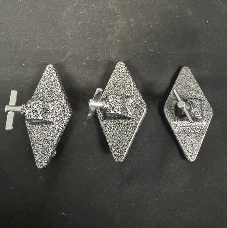 Gretsch Broadkaster Floor Tom Leg Brackets (3) - Vintage Diamond 90’s - 00’s - Gunmetal image 1